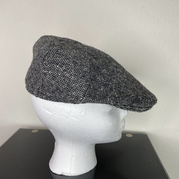 Glen Eske Donegal Ireland Tweed Gray Pure Wool Newsboy Hat Cap Sz Large - Picture 8 of 14
